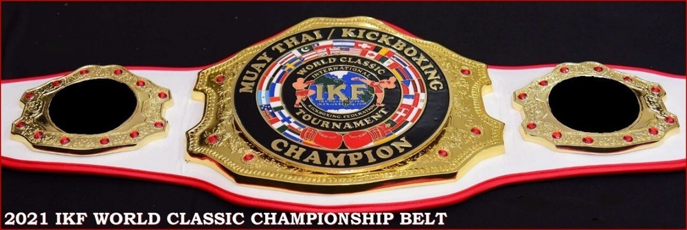 IKF 2021 Muay Thai World Classic Kick Boxing Championship Belt Adult Replica