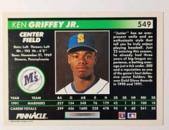 1992 Pinnacle Baseball Ken Griffey Jr Base Card #549 Seattle Mariners