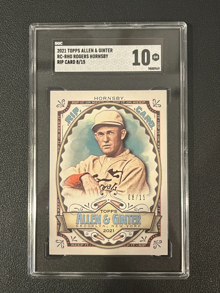 Rogers Hornsby 2021 Topps Allen & Ginter RIP Card 8/15 SGC 10 RC-RHO