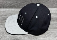 Chicago Bulls NBA Black & Gray Grey Snap Back Script Hat Logo Underneath