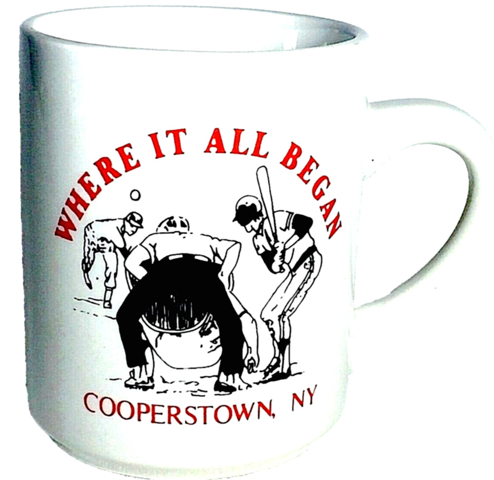 Baseball Hall Of Fame RARE Coffee Cup Vtg Cooperstown NY Where It All Began MLB