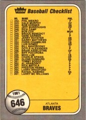 1981 FLEER #641-659 MLB Team Checklist Cards Clean! 81-FBBC