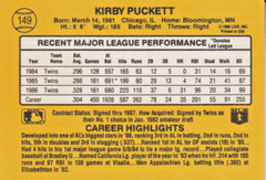 1987(3) KIRBY PUCKETT TOPPS #450 ERROR WRONG BIRTHDAY! DONRUSS #&rsquo;S 19-149