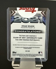 Ethan Wilson – 2021 Bowman Draft Lot – Autograph C21-EW, Refractors BDC-140 ++++