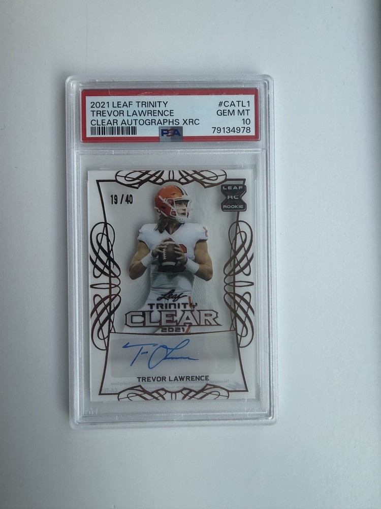 2021 Leaf Trinity – Clear Auto Trevor Lawrence #CA-TL1 Green Foil /20 RC POP 1