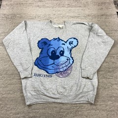 VTG UCLA Bruins Bear Sweatshirt XL Gray Blue Big Logo Graphic Raglan USA 80s 90s