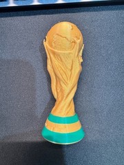 3D Printed FIFA World Cup Trophy Replica Gold PLA solid one piece 4in 10cm