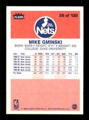 1986-87 Fleer Mike Gminski NM #38 Basketball Card
