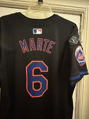 NY Mets Starling Marte 2024 Nike Game Used Black Jersey 100% Authentic Sz 42
