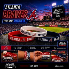 Atlanta Braves America Fan Pack Red White Blue Wristbands Bracelet Fan Gear NIB