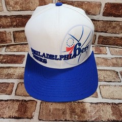 Philadelphia 76ers Adidas Adjustable Strap back Hat Vtg Flat Brim Sixers Cap