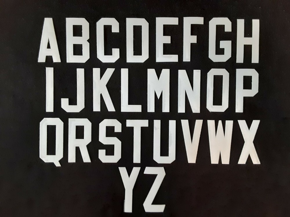 Tackle Twill Letters 3&Prime; Block Font NHL, NFL, NBA MLB Authentic 3&Prime; Jersey Letters