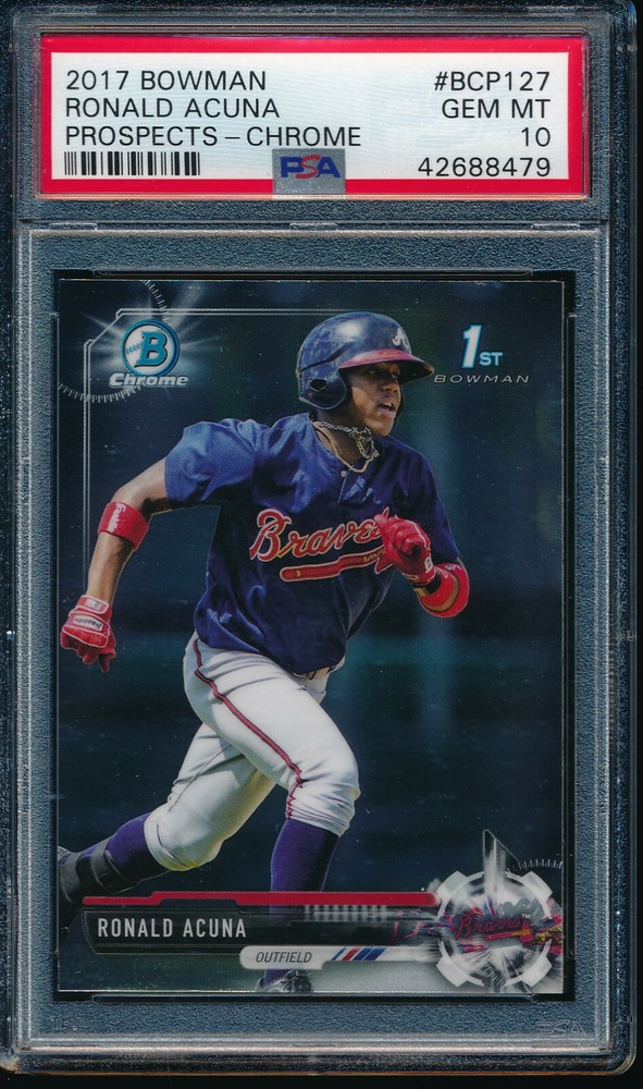 PSA 10 RONALD ACUNA JR. 1st 2017 Bowman Chrome Braves Rookie Card RC GEM MINT