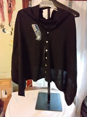 Seahawks Blackout Pauncho Knit Bead Logo Nwt