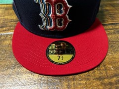 Boston Red Sox 1999 ASG Cascading Logo Navy Red NEW ERA FITTED 7 3/4 Green UV