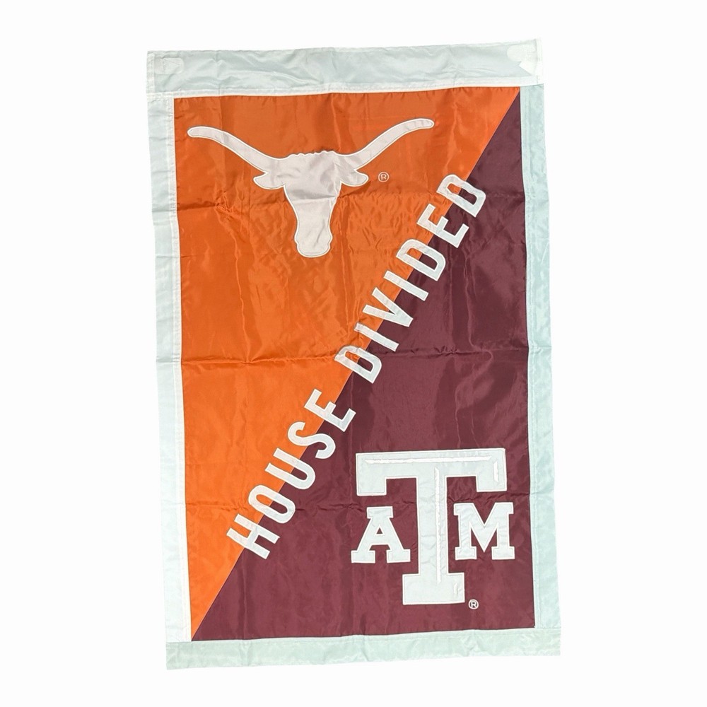Texas A&M vs Texas Longhorns House Divided Applique Flag