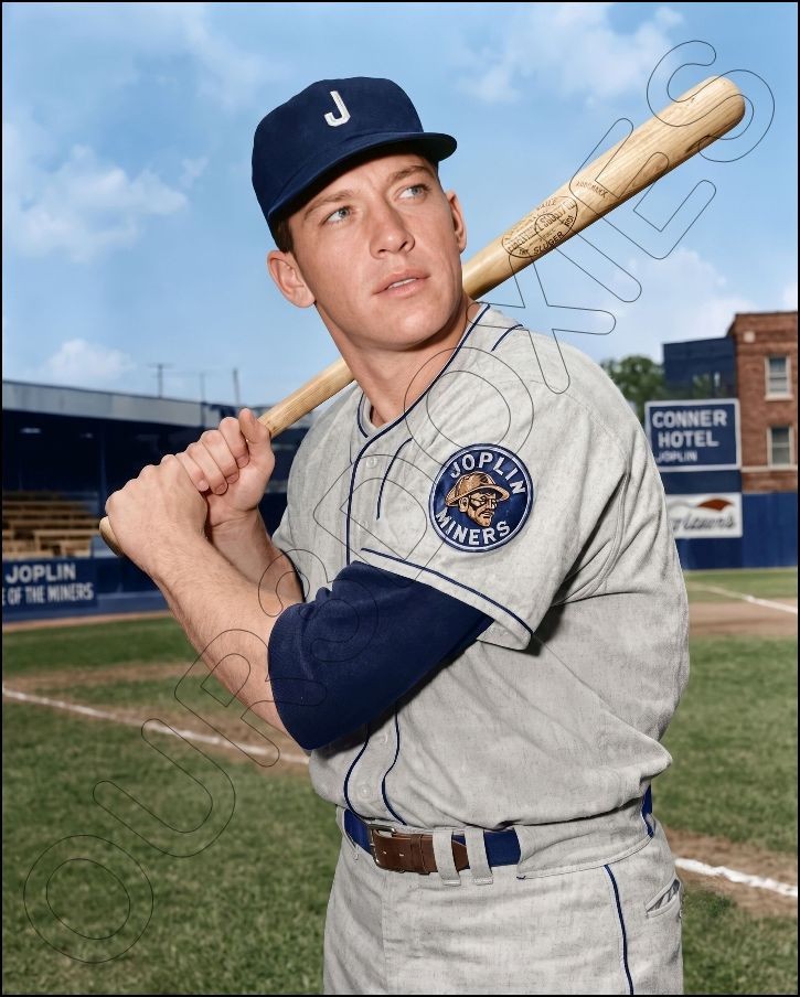 Mickey Mantle Photo 8X10 – 1950 Joplin Miners Minor Leagues Colorized #6