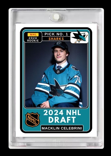 2024-25 Macklin Celebrini NHL Draft Day Future Stars Rookie Card #1 Sharks