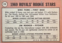 1969 Topps #376 Mike Fiore/Jim Rooker Rookie Stars NM/NM+ X3646383