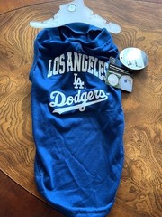 Los Angeles Dodgers MLB Dog Bundle collars, leash, squeaky toy, bowl, t-shirt