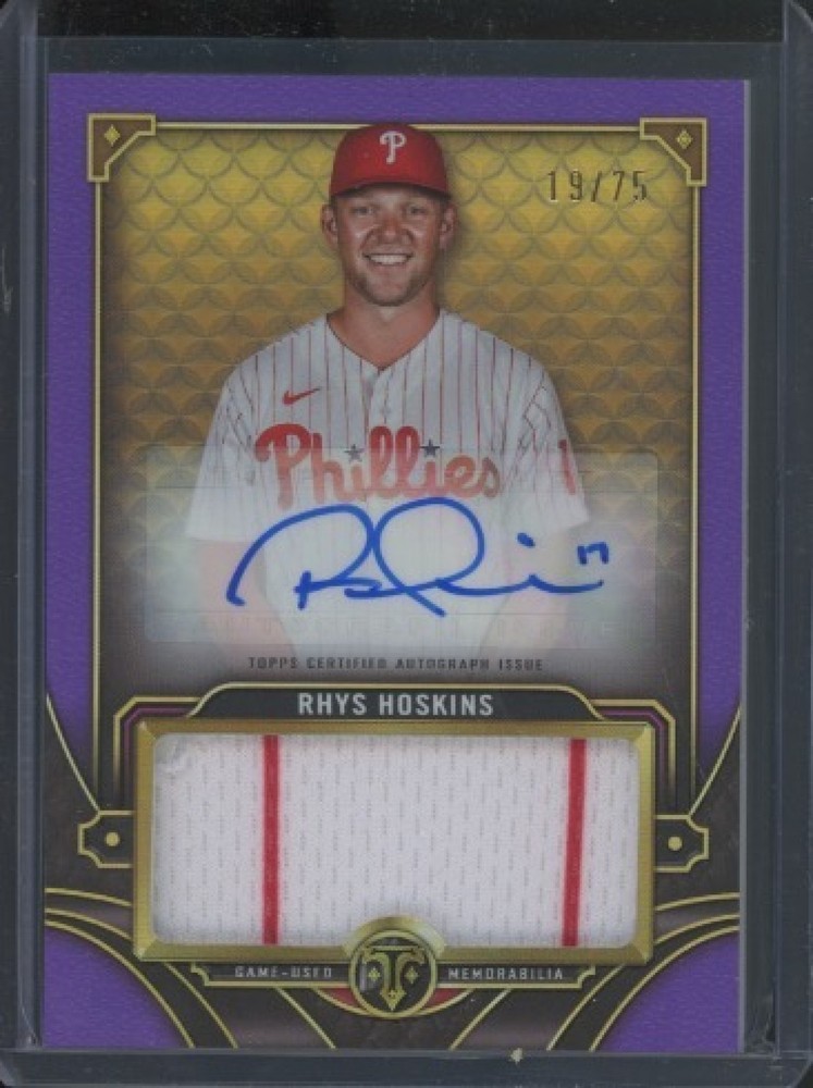 2022 Topps Triple Threads Rhys Hoskins #ASJR-RH Purple Amethyst Jersey Auto /75