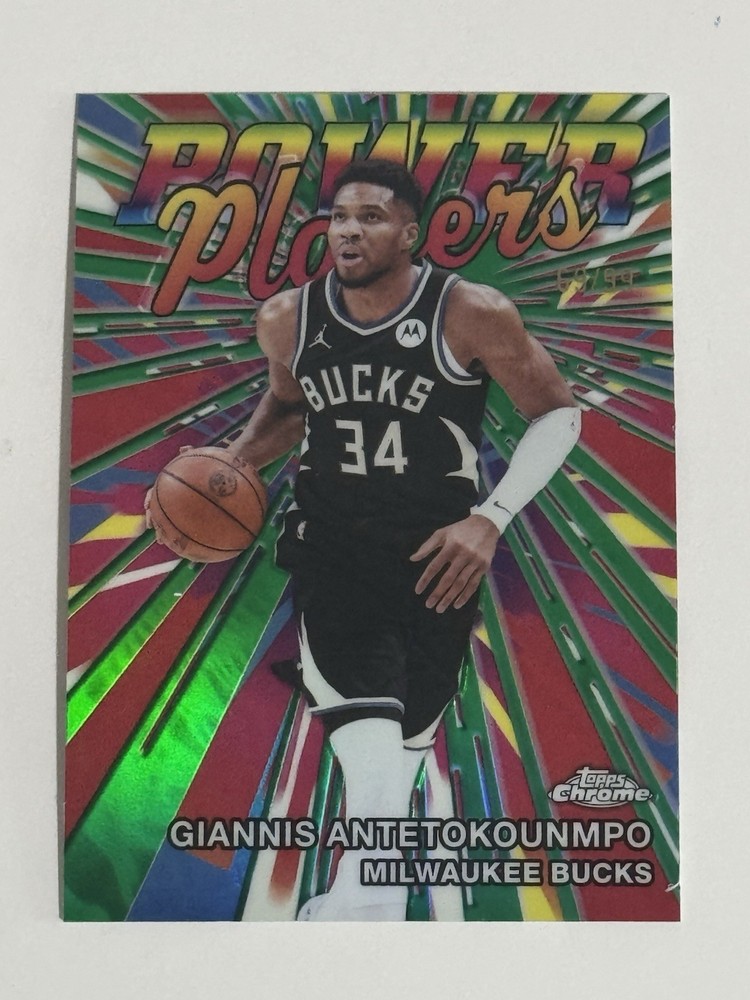 Giannis Antetokounmpo Topps Chrome Update Power Players #PP-1 Green 69/99