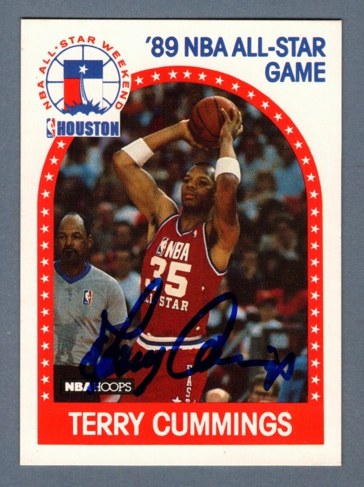 Terry Cummings Signed 1989-90 NBA Hopps All Star Game 256 LSCM COA Bucks
