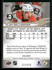 2025-26 Upper Deck Series 2 – Holiday Easter #251 Olen Zellweger Green