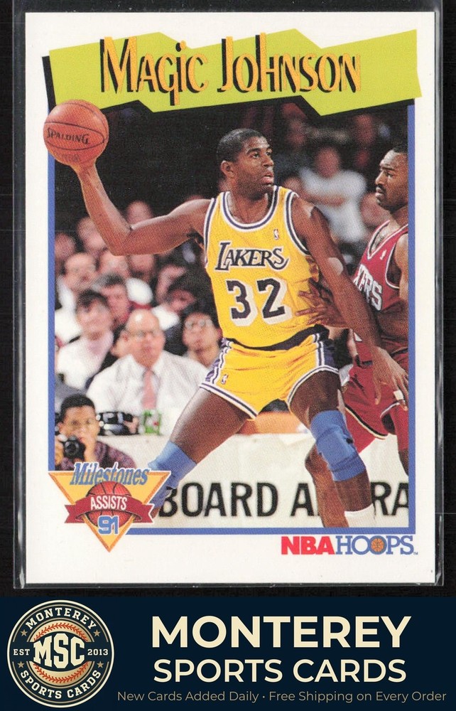 Magic Johnson 1991-92 Hoops Milestones #316 Los Angeles Lakers