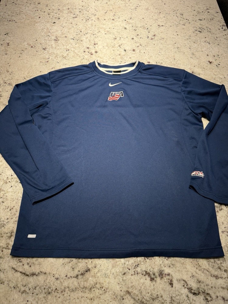 XL USA Hockey IIHF Long Sleeve Nike Shirt