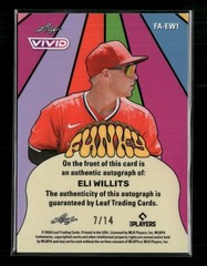 2026 Leaf Vivid Eli Willits Funky Auto Red Lazer #/14 #FA-EW1