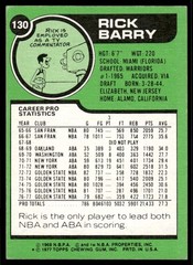 1977-78 Topps Rick Barry #130 Golden State Warriors *White Back