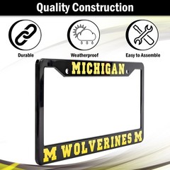Michigan Wolverines License Plate Frame Cover – Black – EliteAuto3K