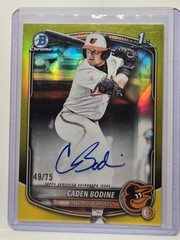 CADEN BODINE 2025 Bowman Draft – Chrome Prospect Autographs Yellow / 75