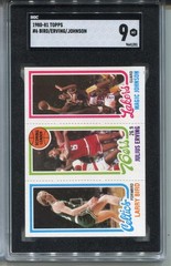 1980 Topps Larry Bird Magic Johnson Rookie Card SGC 9 MINT Dr J Graded