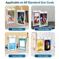 200PACK Magnetic Card Holders,180pt One Touch UV Protection Hard Display Case