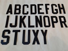 Tackle Twill Letters 3&Prime; Block Font NHL NFL NBA MLB Authentic Jersey Letters NAVY