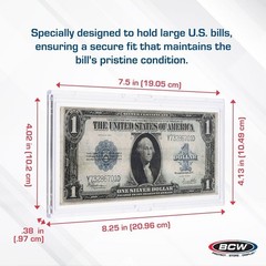 NEW ( 3 ct) BCW Currency Deluxe Slab Holder- Large Bill