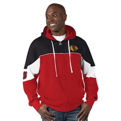 Men&rsquo;s Starter Red/Black Chicago Blackhawks Power Forward Full-Zip Hoodie