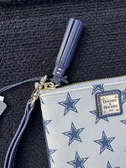 Dooney & Bourke NFL Dallas Cowboys Slim Wristlet Wallet NWT Gray Blue