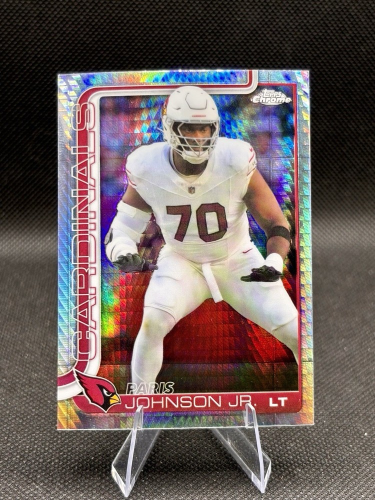 Paris Johnson Jr Prism Refractor 2025 Topps Chrome #3 Arizona Cardinals