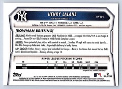 HENRY LALANE YANKEES RC 1st card 2026 BOWMAN PROSPECTS #BP-104
