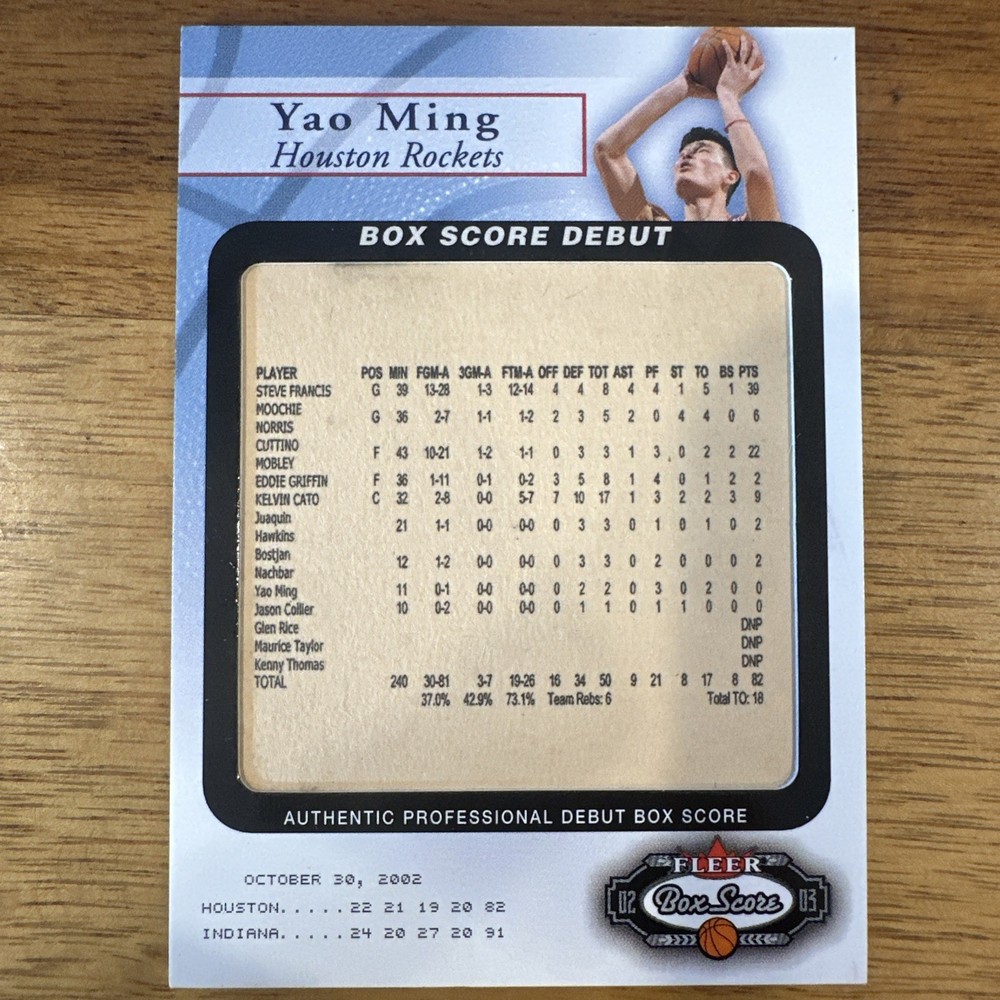 2002-03 Fleer Box Score Debut Yao Ming #1 of 15BSD /2002 (RC)