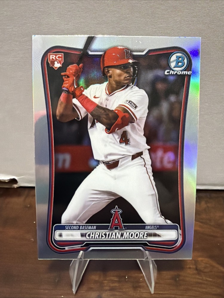 2026 Bowman Baseball CHRISTIAN MOORE (RC) #99 Chrome Red Rookie Refractor Angels