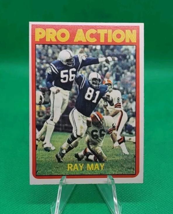 1972 Topps Pro Action Ray May Baltimore Colts