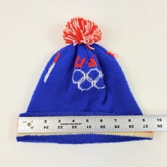Vintage 1980 Team USA Lake Placid Olympics Winter Games Pom Beanie Hat/Cap Adult