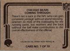 1980 Fleer CHICAGO BEARS #7 VG
