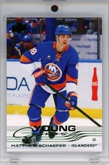 2025-26 Upper Deck #451 Matthew Schaefer Young Guns Holiday Green Rookie RC