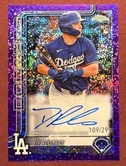2025 Topps Chrome Update Dalton Rushing Purple Speckle Refractor Auto #109/299