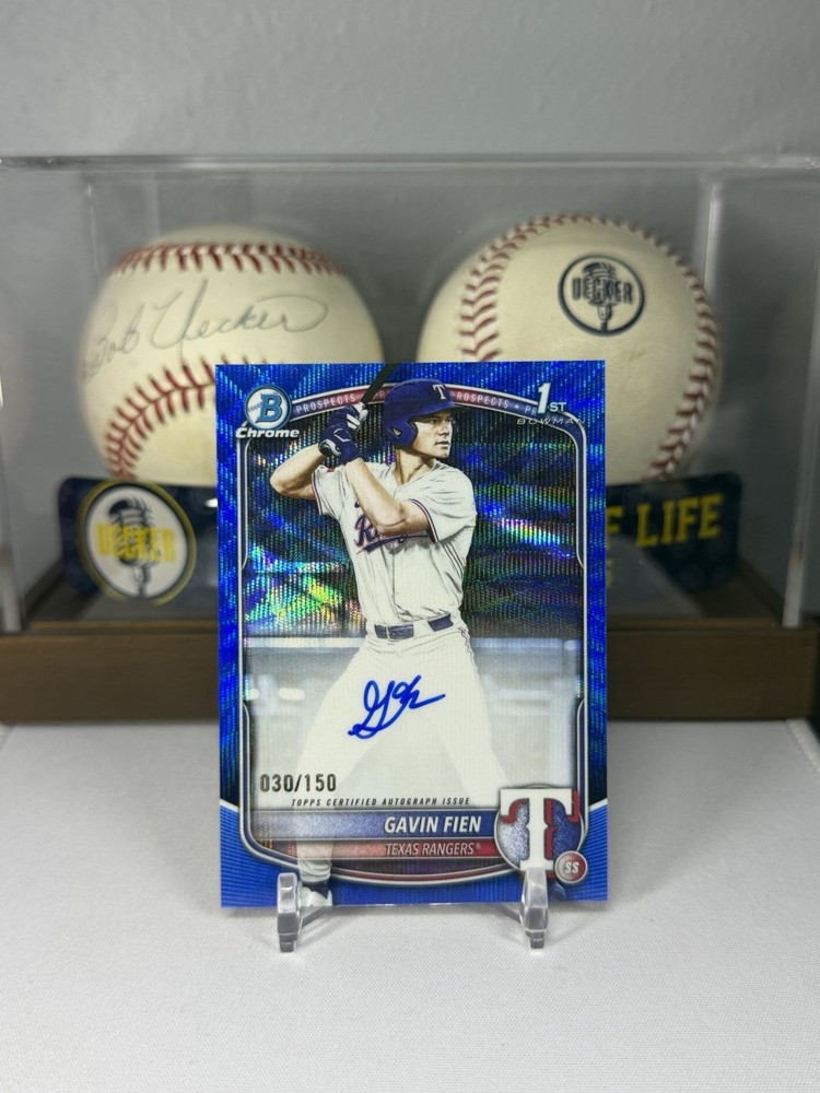 2025 Bowman Draft Gavin Fien Blue Wave Auto /150 CPA-GF Texas Rangers